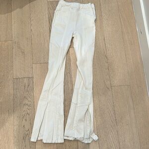 White forever 21 jeans high rise flare split hem 24